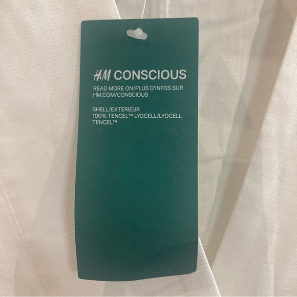 H&M Sz M 100% Lyocell V-Neck Front Pleat Short Sleeve Beach Cover Up Kaftan NEW - Picture 7 of 16